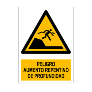 Senal deportiva "Peligro aumento repentino de profundidad"