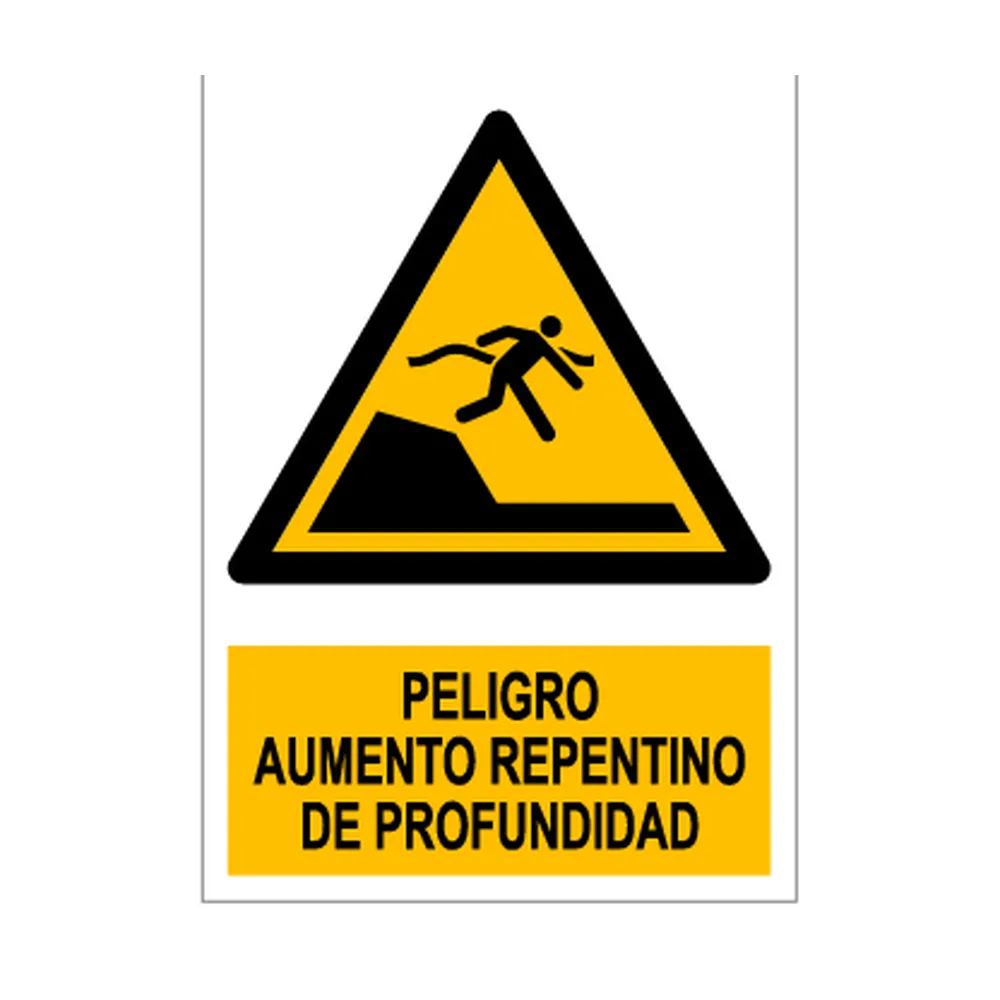 Senal deportiva "Peligro aumento repentino de profundidad"