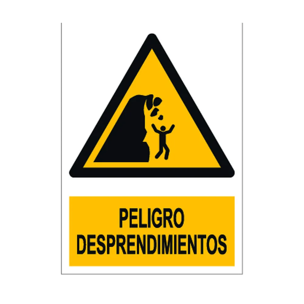 Senal deportiva "Peligro desprendimientos"