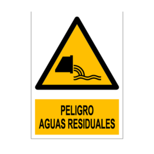 Senal deportiva "Peligro aguas residuales"