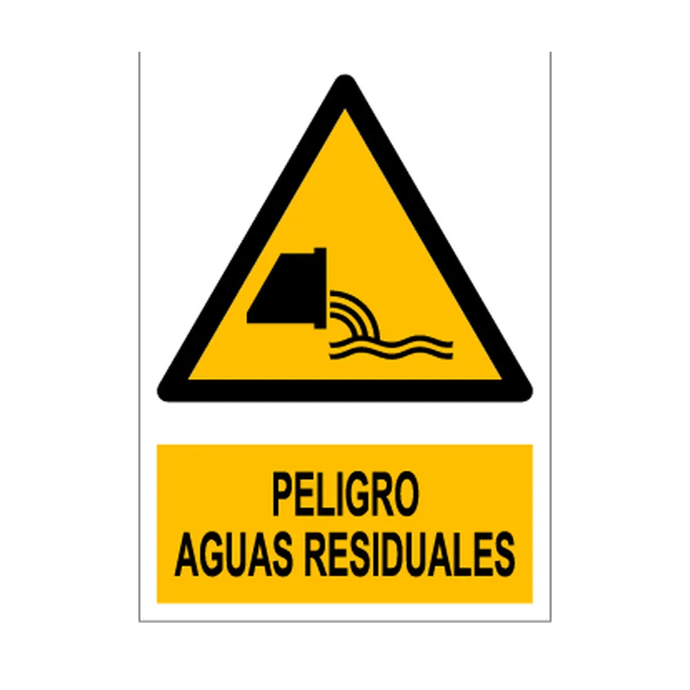 Senal deportiva "Peligro aguas residuales"
