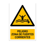 Senal deportiva "Peligro zona de fuertes corrientes"