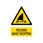 Señal deportiva «Peligro sand yachting»