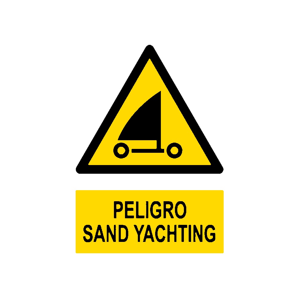 Señal deportiva «Peligro sand yachting»