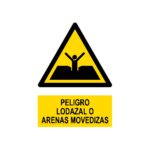 Señal deportiva «Peligro lodazal o arenas movedizas»