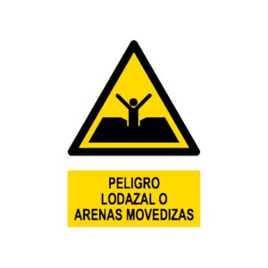 Señal deportiva «Peligro lodazal o arenas movedizas»