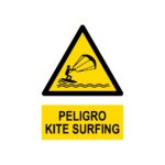 Señal deportiva «Peligro kite surfing»