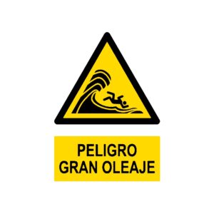 Señal deportiva «Peligro gran oleaje»