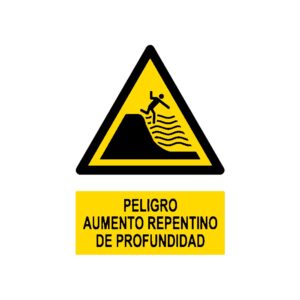 Señal deportiva «Peligro aumento repentino de profundidad (variante)»