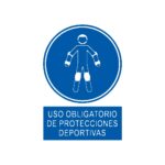 Señal deportiva «Uso obligatorio de protecciones deportivas»