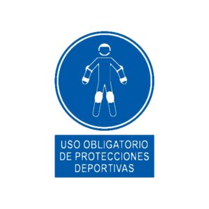 Señal deportiva «Uso obligatorio de protecciones deportivas»