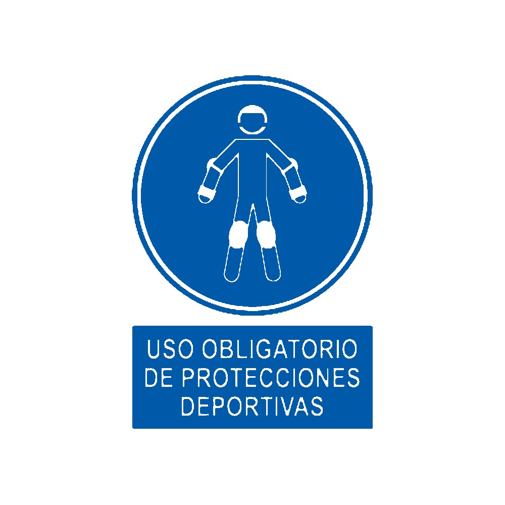Señal deportiva «Uso obligatorio de protecciones deportivas»