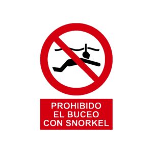 Señal deportiva «Prohibido el buceo con snorkel»