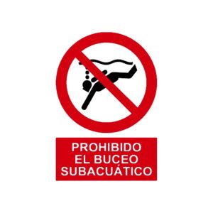 Señal deportiva «Prohibido el buceo subacuático»