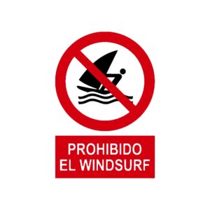 Señal deportiva «Prohibido el windsurf»