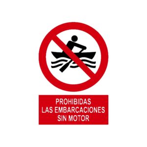 Señal deportiva «Prohibidas las embarcaciones sin motor»