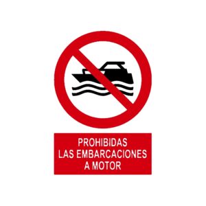 Señal deportiva «Prohibidas las embarcaciones a motor»