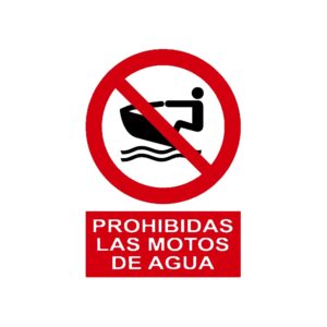 Señal deportiva «Prohibidas las motos de agua»