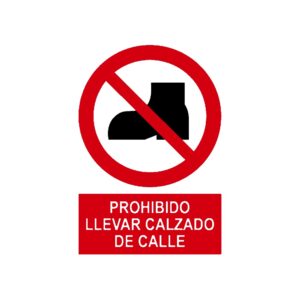 Señal deportiva «Prohibido llevar calzado de calle»