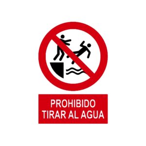 Señal deportiva «Prohibido tirar al agua»