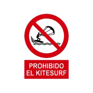 Señal deportiva «Prohibido el kitesurf»