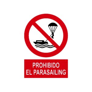 Señal deportiva «Prohibido el parasailing»