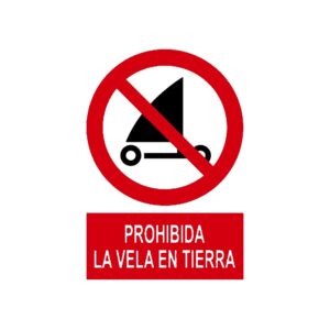 Señal deportiva «Prohibida la vela en tierra»