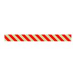 Cinta suelo PVC fotoluminiscente diseño blanco/rojo 1000x100mm BA-0100-2L