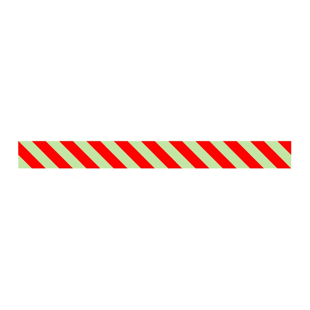 Cinta suelo PVC fotoluminiscente diseño blanco/rojo 1000x100mm BA-0100-2L
