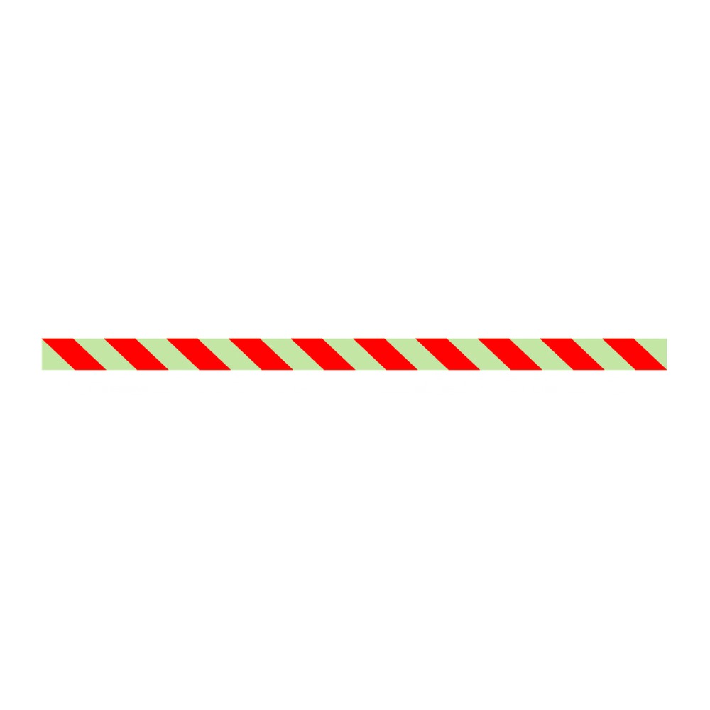 Cinta suelo PVC fotoluminiscente diseño blanco/rojo 1000x50mm BA-0050-2L