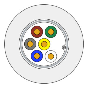 Cables ESLA 002-1202206 — Rollo 100 m Cable Manguera LSZH 6×0,22 Apantallado CPR B2ca