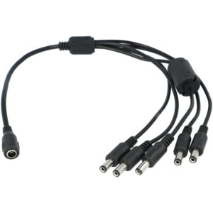 A-CCTV Cable Distribuidor de Alimentación DC 1M/5H 300 mm A-CON-DC/M-5XDC/FM