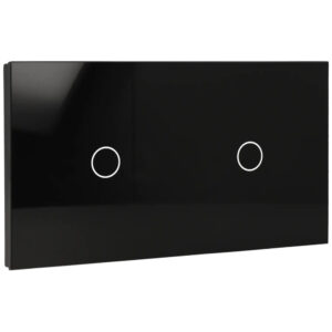 A-SMARTHOME A-LST157-1L/1L-B Panel de Interruptor Doble con 2 Botones Negro