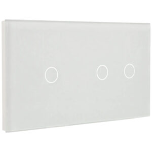 A-SMARTHOME A-LST157-1L/2L-W Panel de interruptor doble con 3 botones
