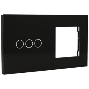 A-SMARTHOME A-LST157-3L/1G-B Panel táctil de 3 botones con marco para 1 dispositivo