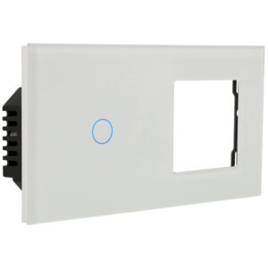 A-SMARTHOME A-LST157-KIT-1L/1G-W Kit con panel doble e interruptor