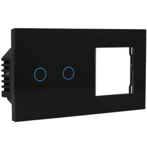 A-SmartHome A-LST157-KIT-2L/1G-B Kit con panel doble e interruptor