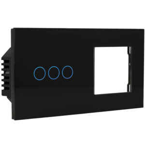 A-SMARTHOME A-LST157-KIT-3L/1G-B Kit con panel doble e interruptor