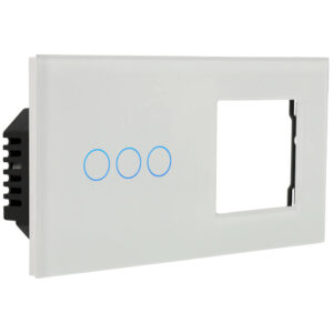 A-SMARTHOME A-LST157-KIT-3L/1G-W Kit con panel doble e interruptor