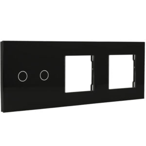 A-SMARTHOME A-LST228-2L/2G-B Panel de interruptor táctil 2 botones con marco para 2 dispositivos