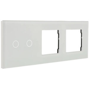 A-SMARTHOME A-LST228-2L/2G-W Panel de interruptor táctil 2 botones con marco para 2 dispositivos