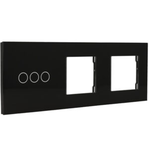 A-SMARTHOME A-LST228-3L/2G-B Panel táctil 3 botones marco doble negro