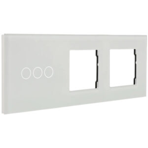 A-SMARTHOME A-LST228-3L/2G-W Panel de interruptor táctil 3 botones marco 2 dispositivos