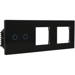 A-SMARTHOME A-LST228-KIT-2L/2G-B Kit con panel triple e interruptor
