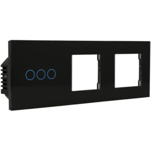 A-SMARTHOME A-LST228-KIT-3L/2G-B Kit con panel triple e interruptor