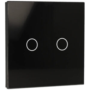 A-SMARTHOME A-LST86-2L-B Panel Interruptor Táctil 2 Botones Negro