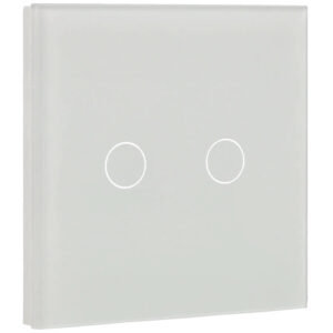 A-SMARTHOME A-LST86-2L-W Panel táctil de 2 botones en cristal templado blanco