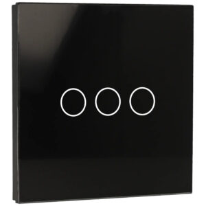 A-SMARTHOME A-LST86-3L-B Panel Interruptor Táctil 3 Botones Negro
