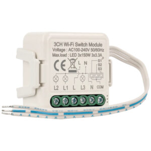 A-SMARTHOME A-WSM-03 Interruptor Wi-Fi 3 canales para lámparas y pulsadores de pared