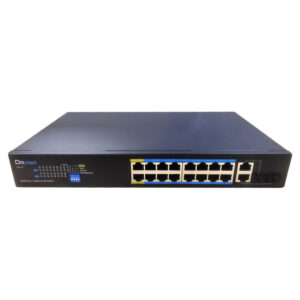 DrNET CSFE18-16P-200W Switch PoE 16 puertos 10/100 + 2 Combo Gigabit 200W